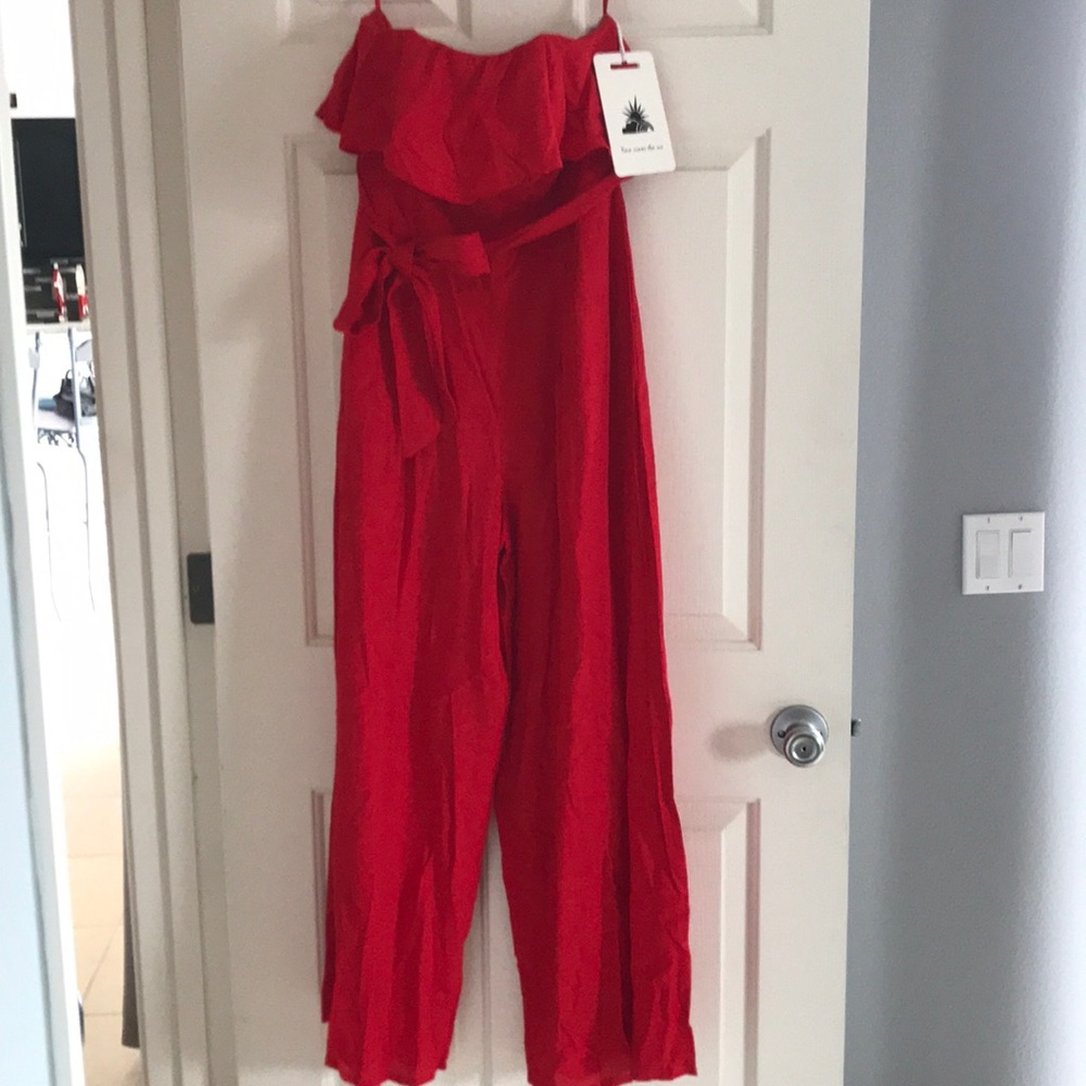 Here comes the sun red jumpsuit